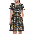 thumbnail image 1 of Vsdgher Robes Midi Maxi Décontractées Été 2025 pour Femmes Manches Courtes Légères Col Rond Robe de Plage, 1 of 6