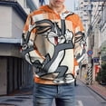 thumbnail image 6 of Looney Tunes Bugs Bunny Hoodie 3D Print Pullover Hooded Long Sleeve Sweatshirts Tops Blouse with Pocket for Mens Womens, 6 of 7