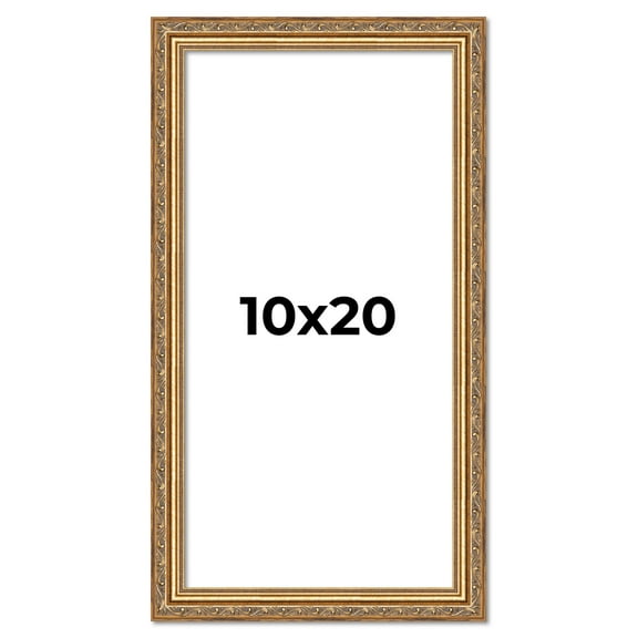 10x20 Frame Gold Solid Wood Picture Frame Width 1.25 Inches | Interior Frame Depth 0.375 Inches |