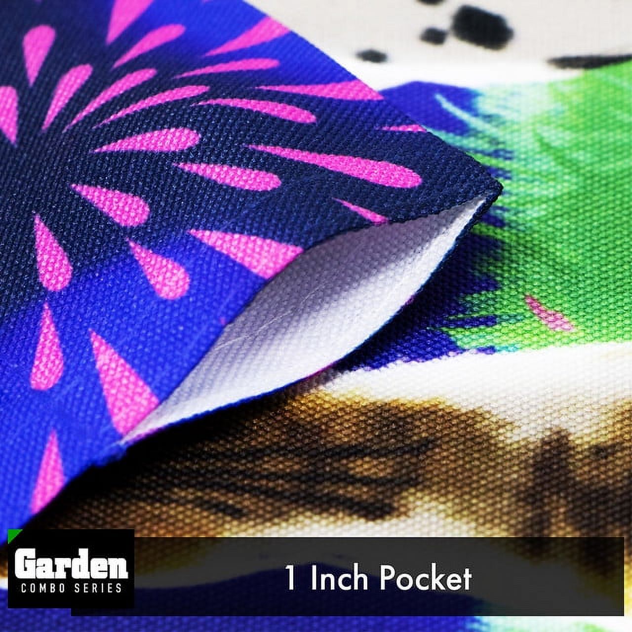 G128 Sets: 36"x16" New Year Garden Stand AND 12"x18" Garden Flag Dog and Cat