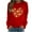 Red, variant on Wancir Long Sleeve Fall T-Shirt for Women Family Halloween Thanksgiving Tops Casual Thankful Pumpkin Turkey Graphic Tees