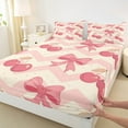thumbnail image 3 of Manfei Dreamy Pink Bowknot Full Size Sheets, Vintage Rustic Flower Bed Sheets, Teens Kids Child Sheet Sets, Super Cozy Room Decor, 4-Piece, 3 of 7