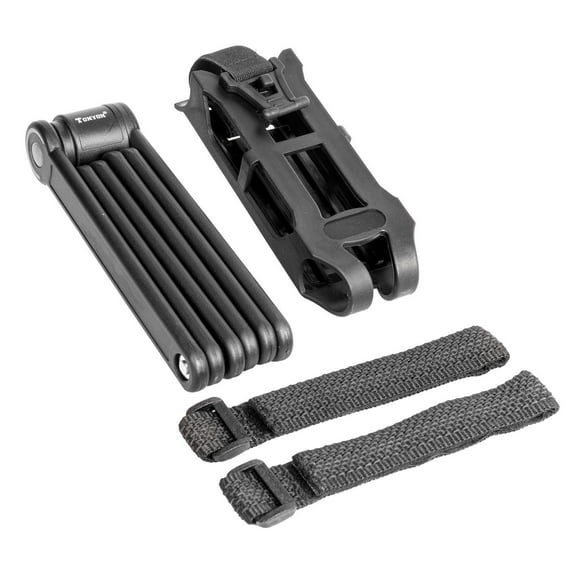 Candado plegable para bicicleta largo 80 cm con soporte negro