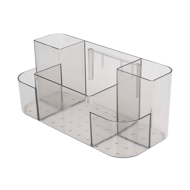 Organizador De Plástico Transparente, Organizador De Cuidado De La Piel Compartimentado Fuerte Adherencia Transparente Fácil De Instalar Para El Baño Del Hogar