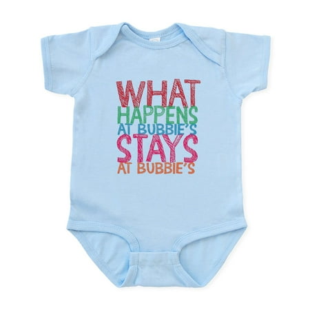 

CafePress - What Happens At Bubbie s Body Suit - Baby Light Bodysuit Size Newborn - 24 Months