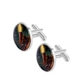 thumbnail image 2 of Coconut Tree Stylish Shirt Cufflink Set Made of Stainless Steel for Formal Wear - for Weddings and Special Occasions - Silver Jewelry Option Available, 2 of 6