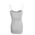 thumbnail image 6 of hirigin Women's Knit Bodycon Dress Summer Hollowed Spaghetti Straps Lacing Solid Slim Fit Mini Dress, 6 of 7