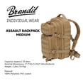 thumbnail image 3 of BRANDIT INDIVIDUAL WEAR Medium Camel Backpack (8007-20070-OS), 3 of 3