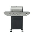 thumbnail image 4 of Youmumeub 3-Burner Propane Gas Grill with Side Burner, 37,000 BTU, Stainless Steel Barbecue Grill for Outdoor Cooking, Patio, Black and Silver, 4 of 26