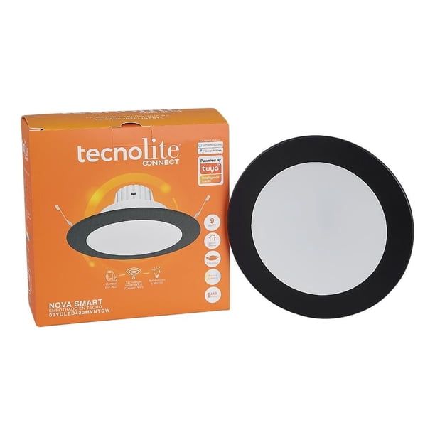 Downlight LED Inteligente Tecno Connect Nova Smart 9 Watts Negro