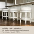 thumbnail image 4 of Maven Lane Pullman Backless Counter Stool in White Oak Finish w/ Natural Color Fabric Upholstery, Set of 2, 4 of 6