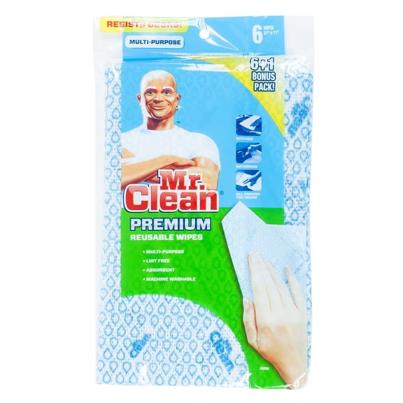 Mr. Clean Premium Reusable Wipes, Set of 7