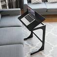 thumbnail image 5 of Costway Adjustable TV Tray C-Shape Sofa Couch End Table Laptop Desk W/Tilting Top Bamboo, 5 of 12