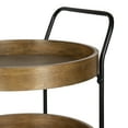 thumbnail image 6 of Kate and Laurel Lloyd Mid-Century Modern Transitional 3-Tier Metal/Wood Bar Cart, 31-1/2"H x 18"W x 18"D, Rustic Brown/Black, 6 of 8