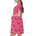 thumbnail image 2 of Balery Leopard Print Vestidos sueltos de manga corta para mujer, vestidos de verano 2025, vestidos casuales de corte A con vuelo., 2 of 6