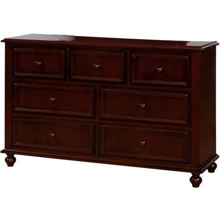 Wooden Dresser With Bun Feet Dark Brown Walmart Com