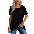 thumbnail image 4 of Women's 100% Cotton Regular Comfortable Smile Print Tee, 4 of 9
