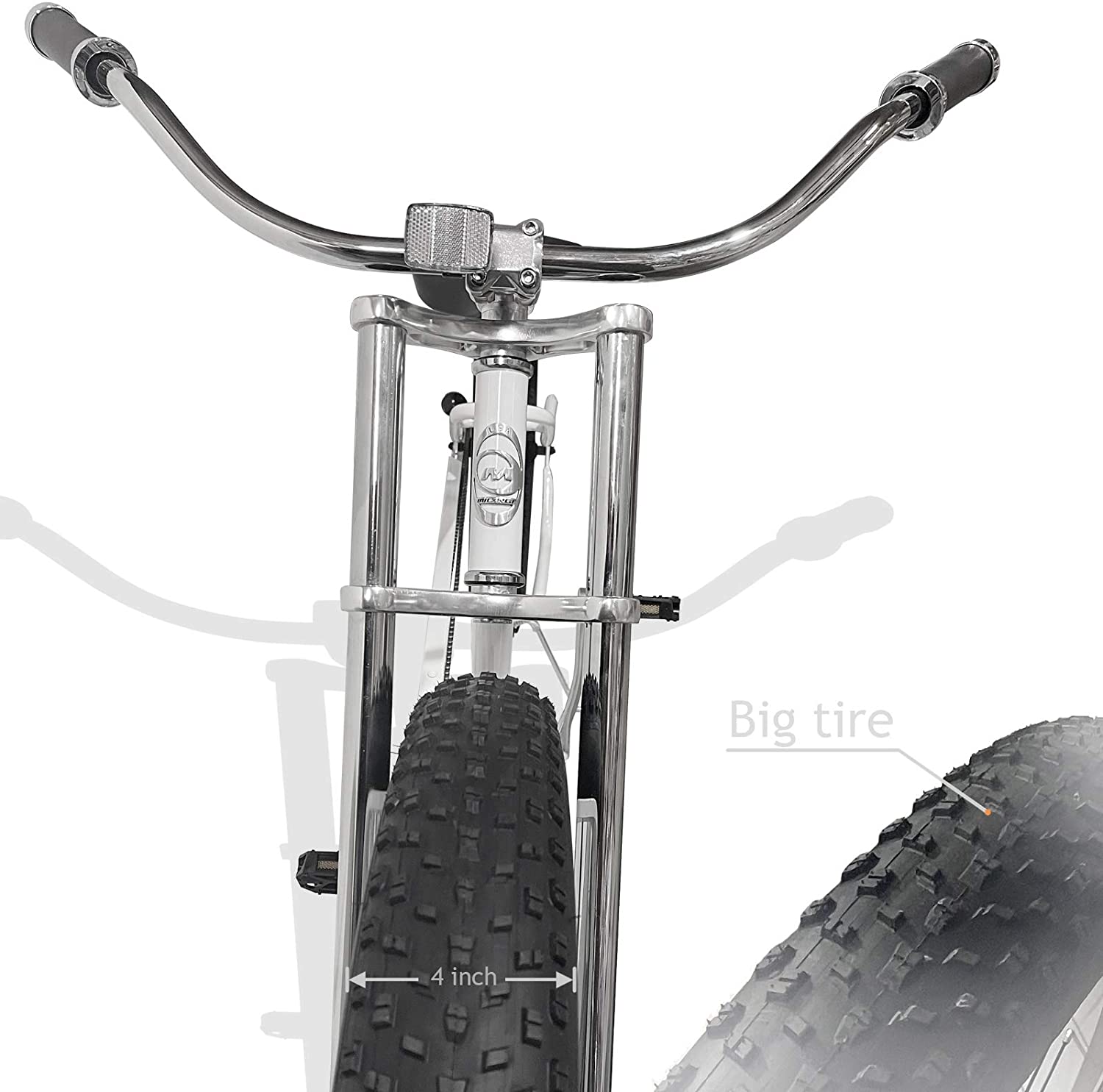MICARGI 26" Retro Beach Cruiser Bike Single Speed Fat Tire Bicycle Seattle - image 4 of 5