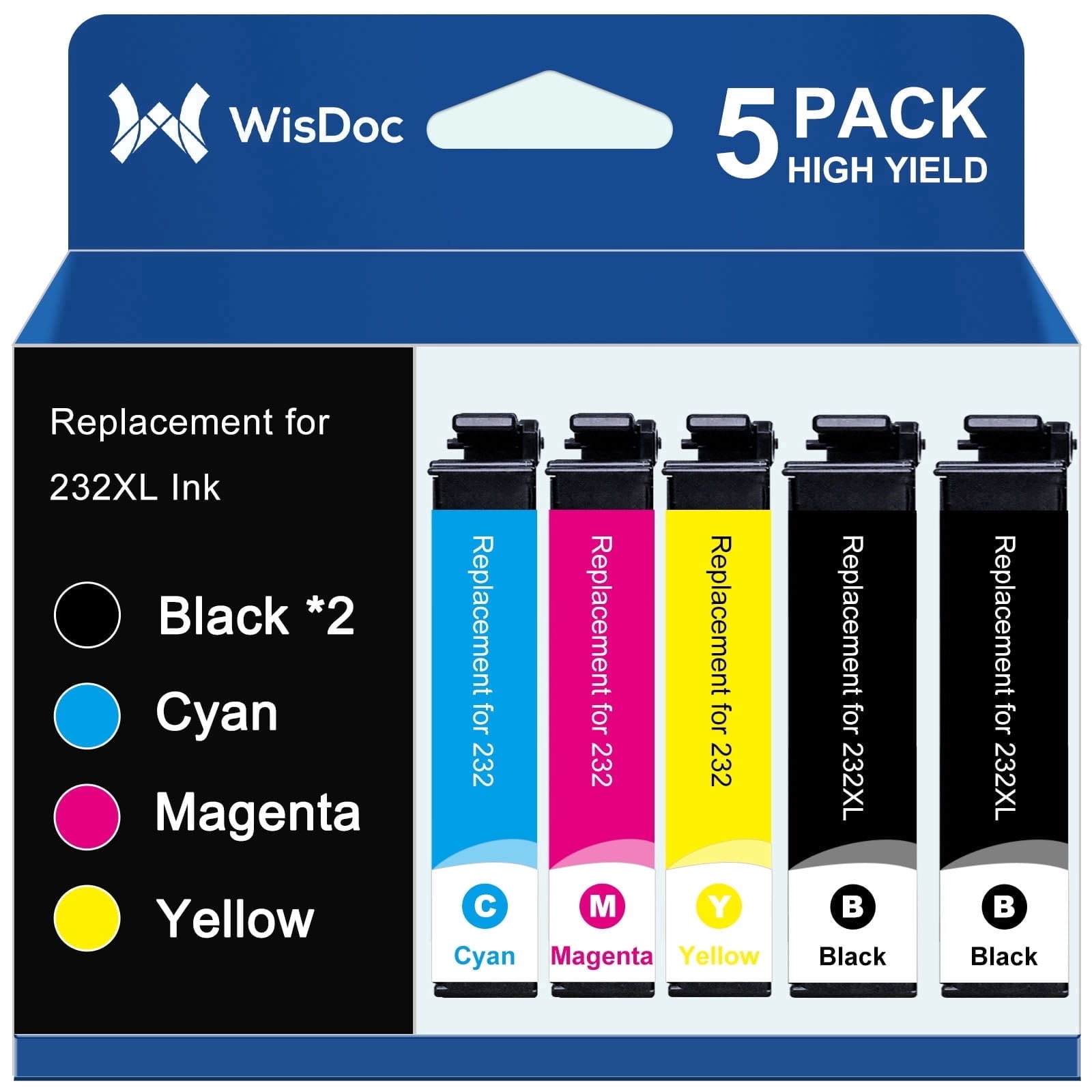 JETTRON Ink Cartridges for Epson 232XL Black Cyan Magenta Yellow