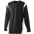 thumbnail image 2 of WICKING Long Sleeve Warmup ShIrt - BLACK/ WHITE - XL AS4600, 2 of 2