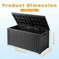 thumbnail image 4 of CIRUI 200 Gallon Double Wall Resin Deck Box, Lockable Waterproof Outdoor Storage Box,  Capacity and Doubles as Seating for Patio Furniture,Garden Tools, Pool Accessories ,Black, 4 of 11