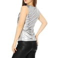thumbnail image 4 of Día de San Patricio Camiseta Sin Mangas Con Cuello En U, Elástico, Ajustado, Brillante Y Metálico Brillante Para Mujer Plata L, 4 of 6