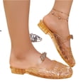 thumbnail image 2 of Vamuko Women's Glitter Flat Sandals, Sparkly One Strap Beach Jelly Shoes 2026 Summer Open Toe Slip On Sandals for Summer Daily Wear 7.5, 2 of 4
