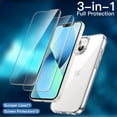 thumbnail image 3 of JETech 3 in 1 Case for iPhone 13 6.1-Inch with 2 Pack Tempered Glass Screen Protectors, Non-Yellowing Shockproof Bumper Phone Cover (Clear), 3 of 6