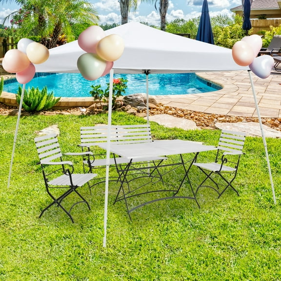 Overpatio 6' x 6' White Sturdy Frame Outdoor Canopy, Durable Easy Set Up Waterproof