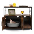 thumbnail image 1 of Costway Cat Litter Box Enclosure with  Open Shelves Wooden Cat House Nightstand End Table, 1 of 9