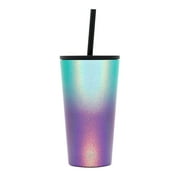 Simple Modern 16 oz Classic Tumbler with Straw & Flip Lid - 18/8 Stainless Steel Water Bottle Shimmer: Aurora