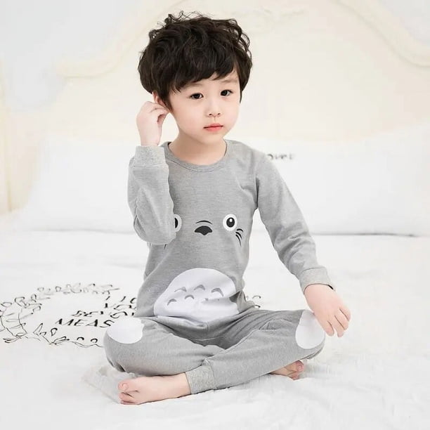 Conjunto de pijama de algodón de manga larga para niños y niñas, ropa de dormir para niños, pijamas de Navidad, pijamas de gato de dibujos animados para niños de 4, 6, 8 y 9 años, Invierno