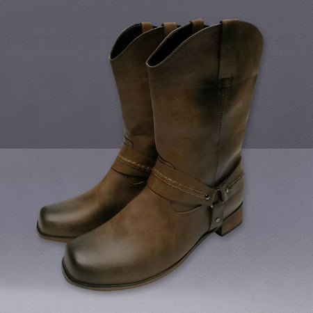

Hvyes Christmas Deals Men Winter Solid Color Keep Warm Ankle Boots Plus Velvet Boot Flat Snow Boots