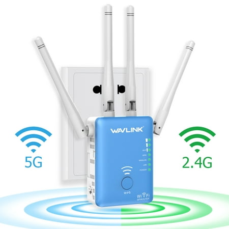Wavlink AC1200 Dual Band WI-FI Range Extender Mini Wireless Router Wi-Fi Repeater Signal Booster Amplifier with 4 High Gain External (Best Wifi Router Antenna)