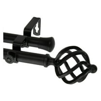 Twist Double 13/16 inch dia. Curtain Rod 66-120" - Black