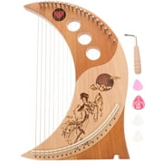 1 Set Lyre Harp 19 Metal Strings Handheld Harp Wood String Instrument (Assorted Color)
