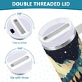thumbnail image 3 of Yayeee 30oz Stainless Steel Tumbler with Straw and Handle Double-Wall Insulated Travel Water Bottle, Evening Mountain Road, 3 of 8