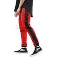 thumbnail image 3 of Ma Croix Mens Jogger Track Pants with Zipper Pockets Two Tone Stripe Casual Stretch Skinny Fit, 3 of 7