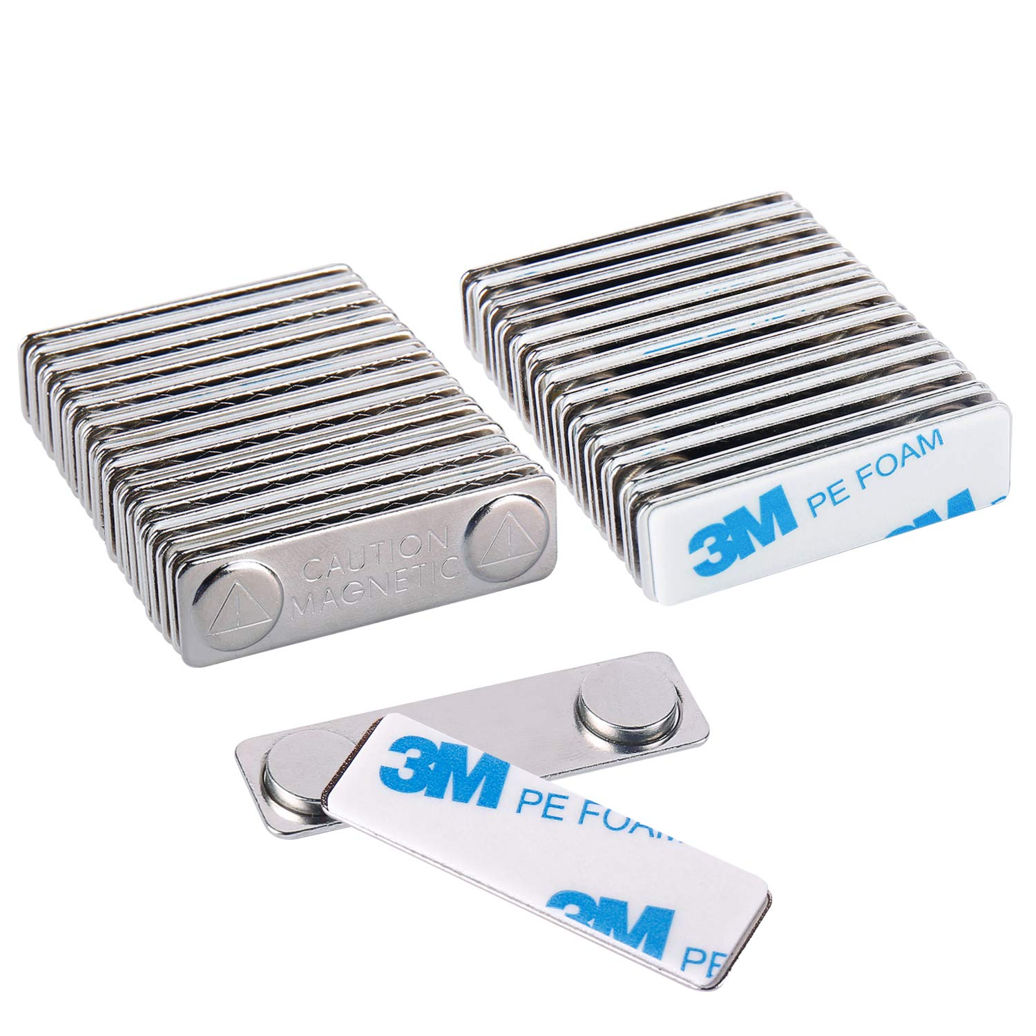 Strong Name Badge Holders with Steel Back Plate, 24 Pack Name