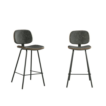 Jeni Set Jeni Modern Kitchen Island Counter Stool 26 H Grey PU Jeni Set Jeni Modern Kitchen Island Counter Stool 26 H Grey PU