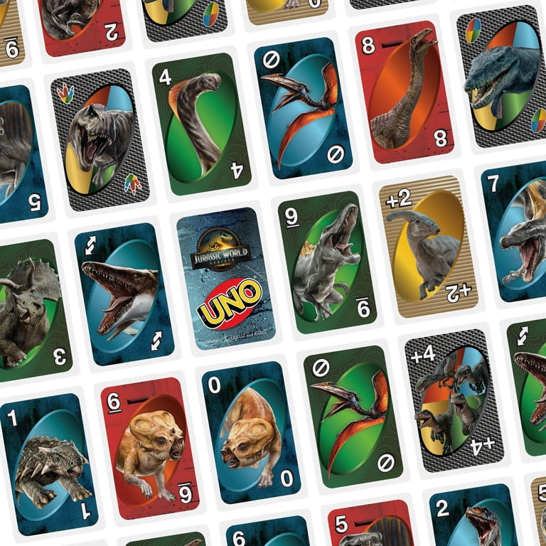 UNO Jurassic World Rebirth Card Game for Kids, Family & Adult Game