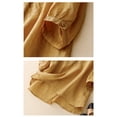 thumbnail image 5 of Yellow Women's Short Sleeve T-shirt, Women'S Vintage Cotton Linen Round Neck Embroidery Loose Mid Sleeve T Shirt Top,Women's Short sleeve T-shirt M, 5 of 5