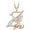 Rose, variant on 14K White Gold Finish Round Cut White Diamond 925 Sterling Silver Diamond Cute Elf Angele With Z Initial Letter Pendant Necklace for Women