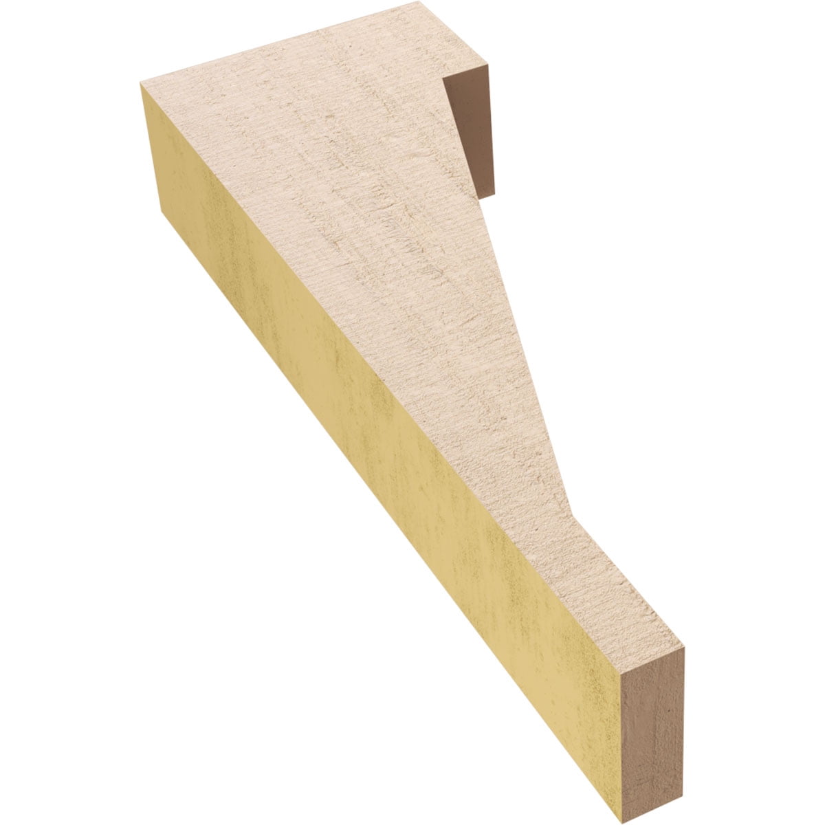 2"W x 4"D x 12"H Thin Burlington Rough Cedar Woodgrain TimberThane Corbel, Primed Tan