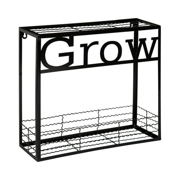 Kate and Laurel  Cramer Wall Garden Box, 16.5 x 15 inches, Black - 15x5x16.5