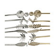 thumbnail image 3 of 4Pack Curtain Tiebacks Aluminum Alloy Spring Design Curtain Holdback Leaf Carving Design Curtain Ties for Drapes Curtain Ties Backs Curtain Curtain Holdback Decor (Sliver Maple-Leaf), 3 of 5