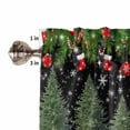 thumbnail image 5 of Snowman Merry Christmas Kitchen Curtains and Valances Set, Black Winter Socks Xmas Tree Balls Rod Pocket Window Valance Window Curtain Panels for Living Room Bedroom Laundry, 27.5x24in, 3 Pieces, 5 of 7