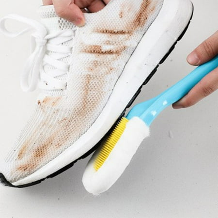 

Professional Cleaning Shoe Brush Multifunctional Long Handle Shoe Brush Cleaner Hangable Soft Bristle Shoes Cleaning Scrubber - Blue