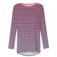 thumbnail image 4 of hxobax Womens Striped Tunic Tops to wear with Leggings Trendy Long Sleeve Shirts Pullover Tunics Tee, 4 of 5