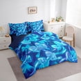 thumbnail image 4 of Homewish Kawaii Bow 7-Piece Bedding Comforter Set,Cute Cartoon Bowtie King Bedding Sets,Neon Blue Bed Sheets For Girl Teens,Super Cozy Room Decor Reversible, 4 of 9
